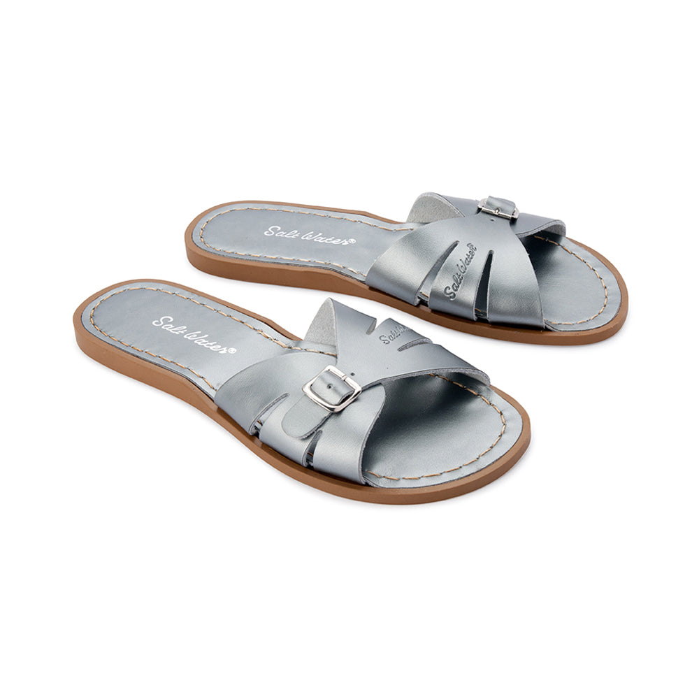 Pewter slide sandals store