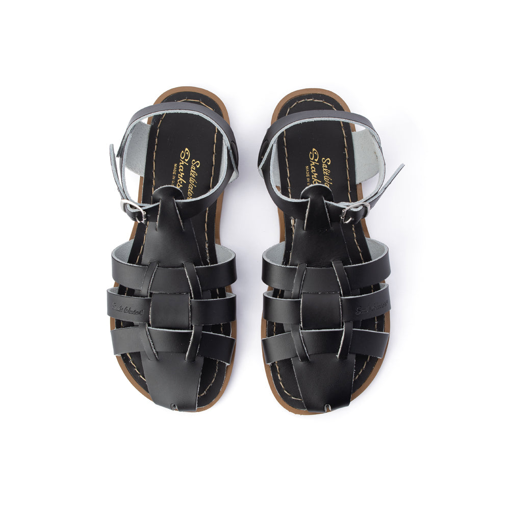 Salt Water Shark Black – Adult – Salt Water Sandals AU
