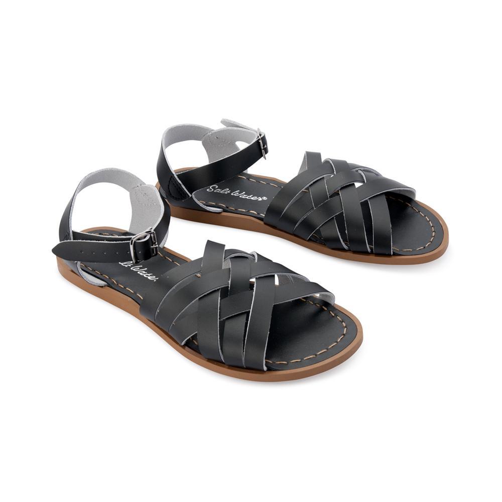 Salt Water Retro Black Youth Sizes - FINAL SALE – Salt Water Sandals AU